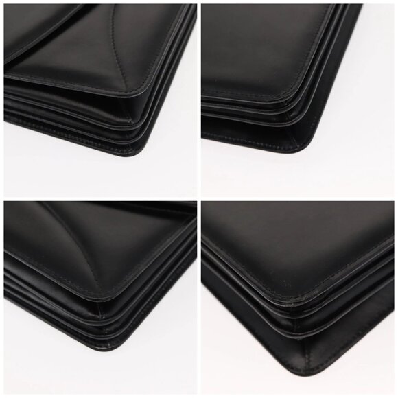 GUCCI Shoulder Bag Leather Vintage Black Gold Auth 146810 - Picture 16 of 16